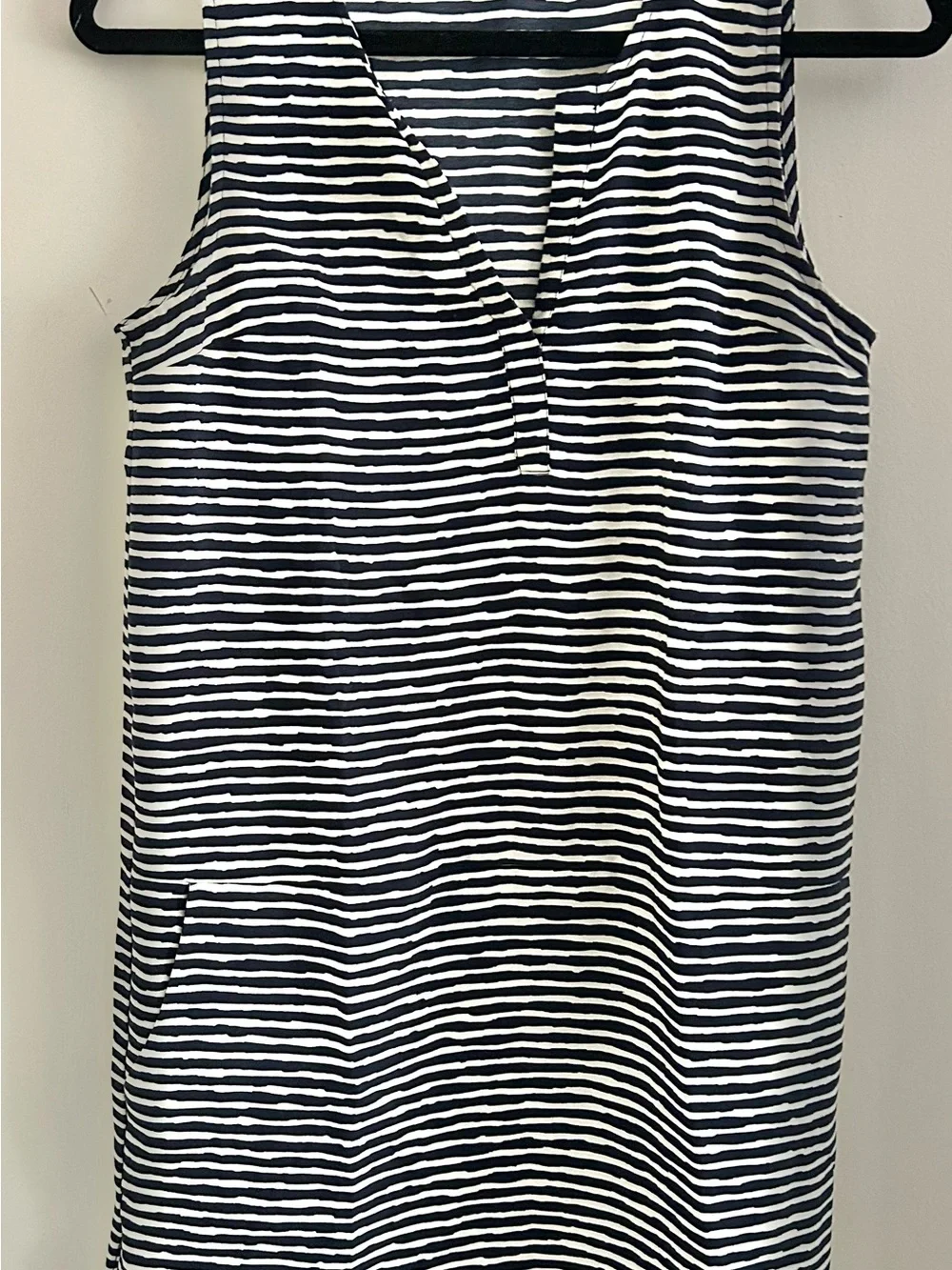 GAP Black & White Striped Sleeveless Mini Dress